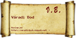 Váradi Bod névjegykártya